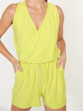 Old Navy active breath on Romper in Bright Lime